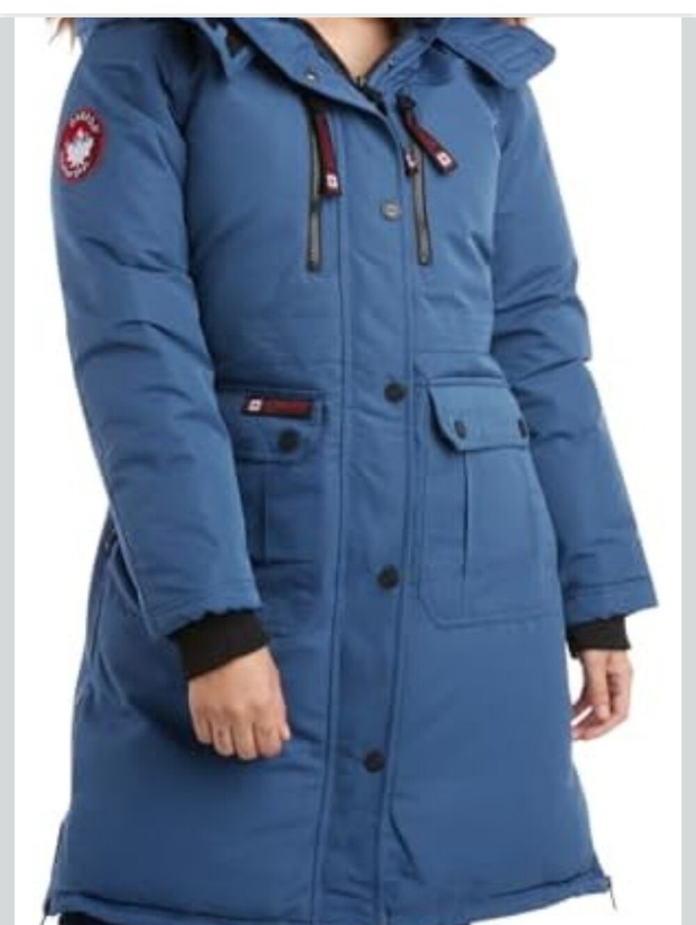 Canada Weather Wear Women's Light Blue Parka with Faux Fur Hood